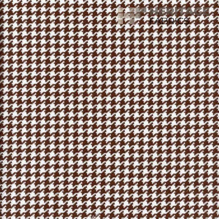 Houndstooth Chocolate by Heritage Fabric - 100% Cotton India 20,000 Horizontal: 0.375" and Vertical: 0.375" 54" - Fabric Carolina -