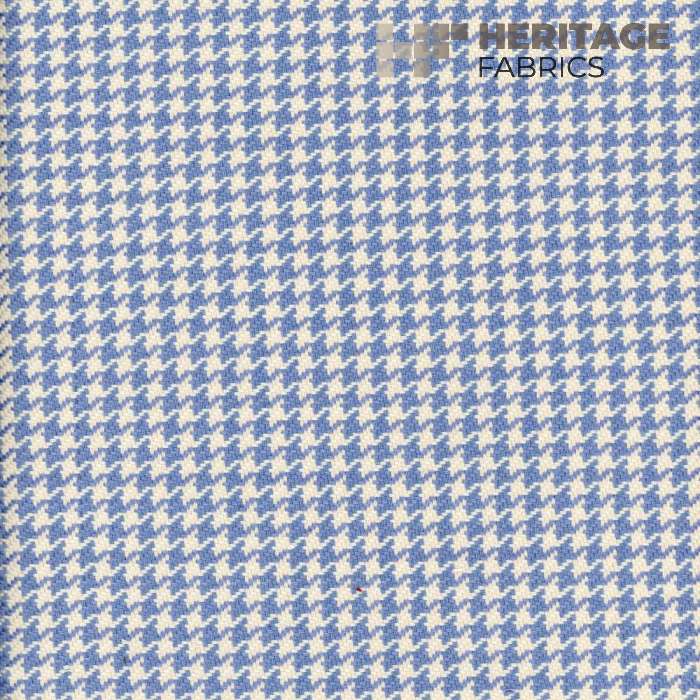 Houndstooth Cornflower by Heritage Fabric - 100% Cotton India 20,000 Horizontal: 0.375" and Vertical: 0.375" 54" - Fabric Carolina -