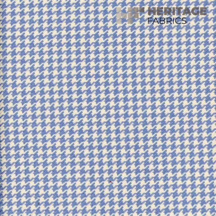 Houndstooth Cornflower by Heritage Designer Fabric - 100% Cotton India 20,000 Horizontal: 0.375" and Vertical: 0.375" 54" - Swanky Fabrics -