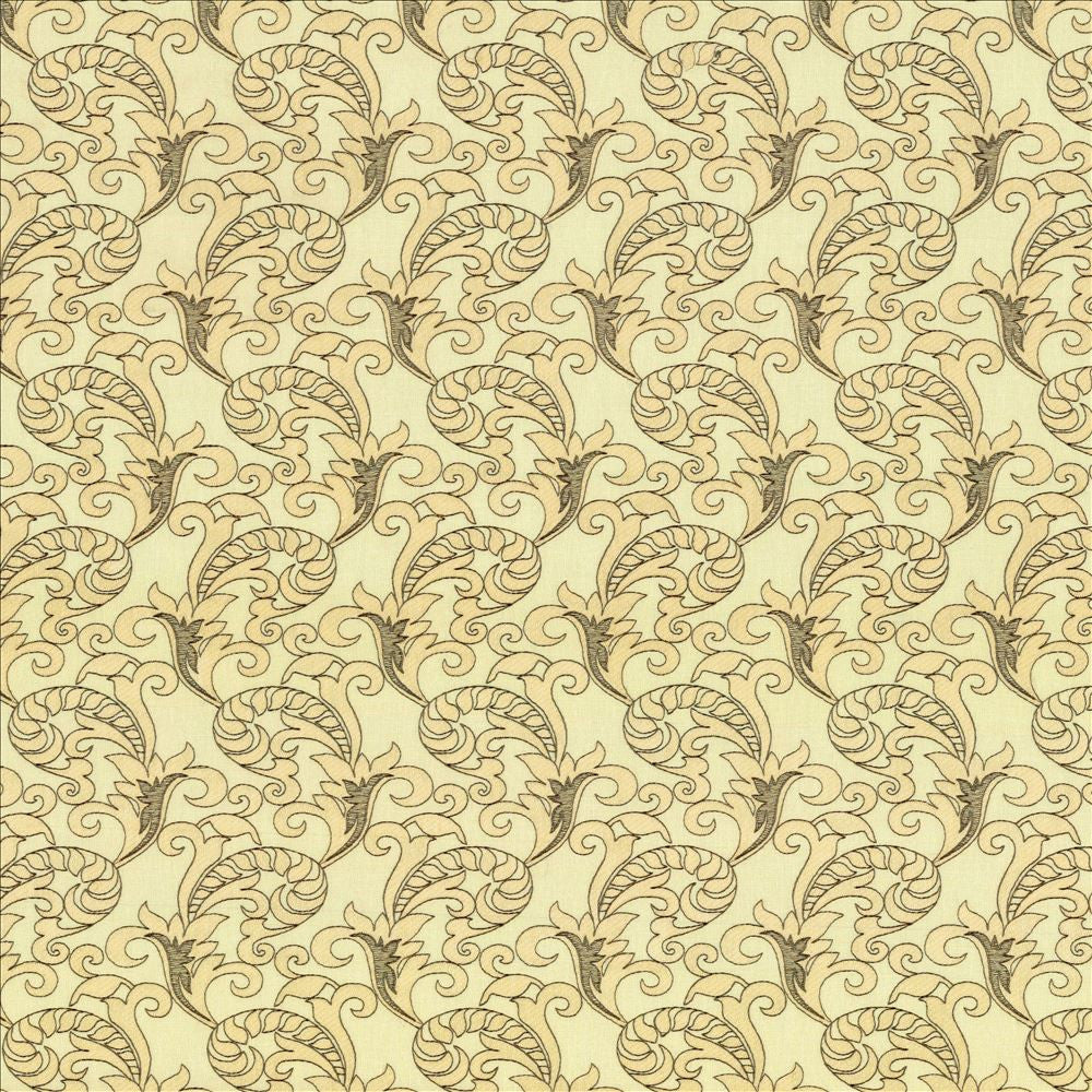 Huntshire Cream by Kasmir Designer Fabric 1443 80% Polyester 20% Viscose Embroidery 100% Polyester INDIA Not Tested Horizontal: 5 4/8 inches and Vertical: 9 4/8 inches 55 - Swanky Fabrics -
