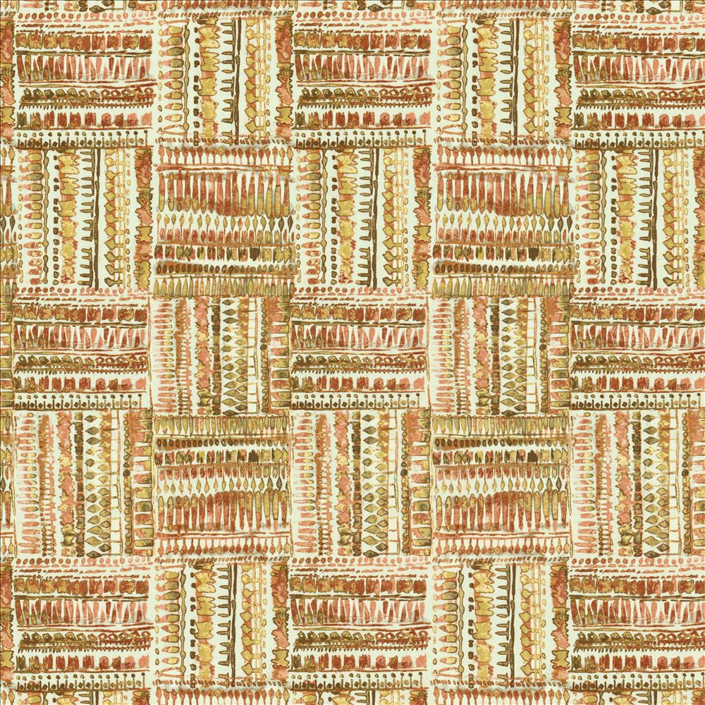 Huron Peachspice  by Kasmir Designer Fabric 5155 100% Cotton
 TURKMENISTAN 6,000 Wyzenbeek Double Rubs Horizontal: 13 4/8 inches and Vertical: 27 inches 54  - Swanky Fabrics -