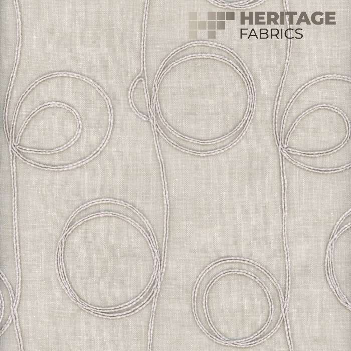 Ibiza Mushroom by Heritage Fabric - 42% Polyester 49% Viscose 9% Cotton India Horizontal: 6.5" and Vertical: 8.25" 54" - Fabric Carolina -