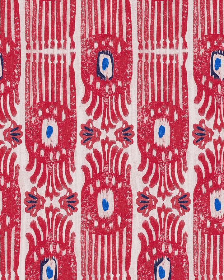 Ikat Raspberry Ripple Wallpaper by Mind the Gap Designer Wallpaper MINNIE KEMP X MINDTHEGAP Non-woven Made in Europe Paste the wall 1 roll x 20.47 x 9.8 yards - Swanky Fabrics -