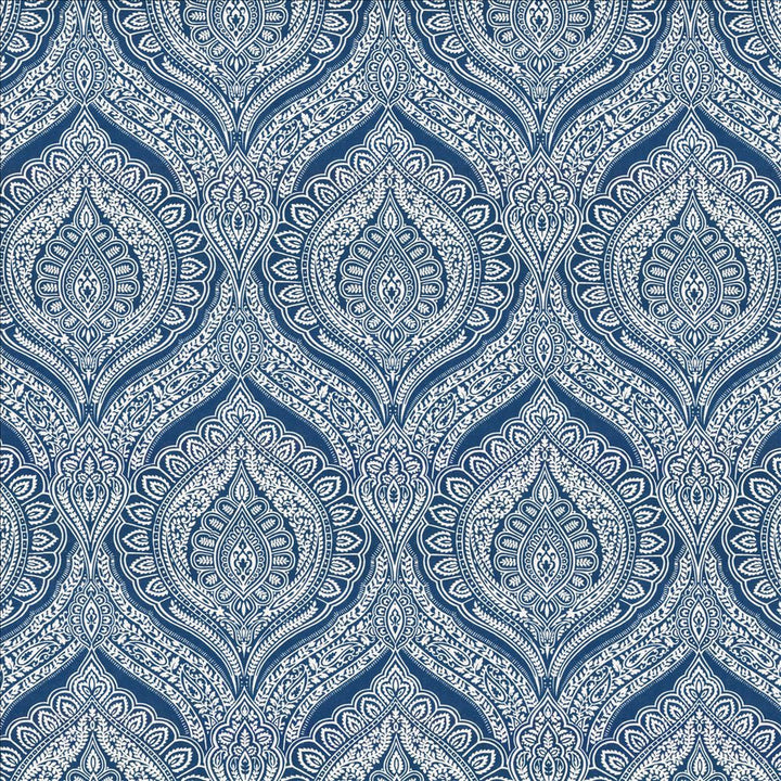 Impromptu Cobalt by Kasmir Designer Fabric 5115 100% Cotton SPAIN 100,000 Wyzenbeek Double Rubs Horizontal: 13 4/8 inches and Vertical: 27 inches 54 - 55 - Swanky Fabrics -