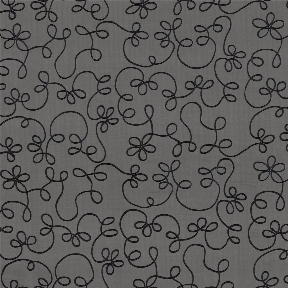 Improvise Ebony by Kasmir Designer Fabric 5077 100% Polyester Embroidery 100% Polyester CHINA Horizontal: 17 inches and Vertical: 28 inches 106 - 108 - Swanky Fabrics -