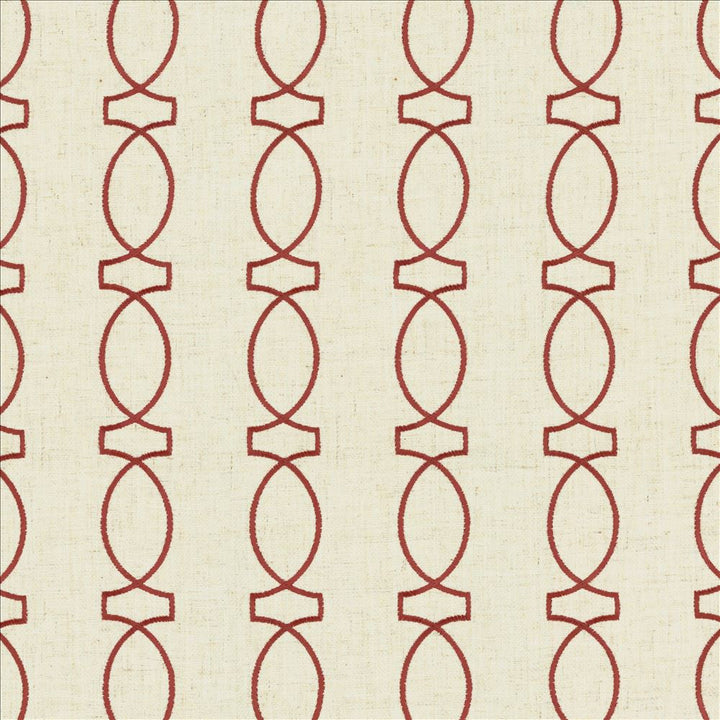 In Order Coral by Kasmir Designer Fabric 5146 85% Polyester
11% Rayon
4% Linen
 CHINA </p><p>Repeat: Horizontal: 3 4/8 inches and Vertical: 4 inches 53 - Swanky Fabrics -