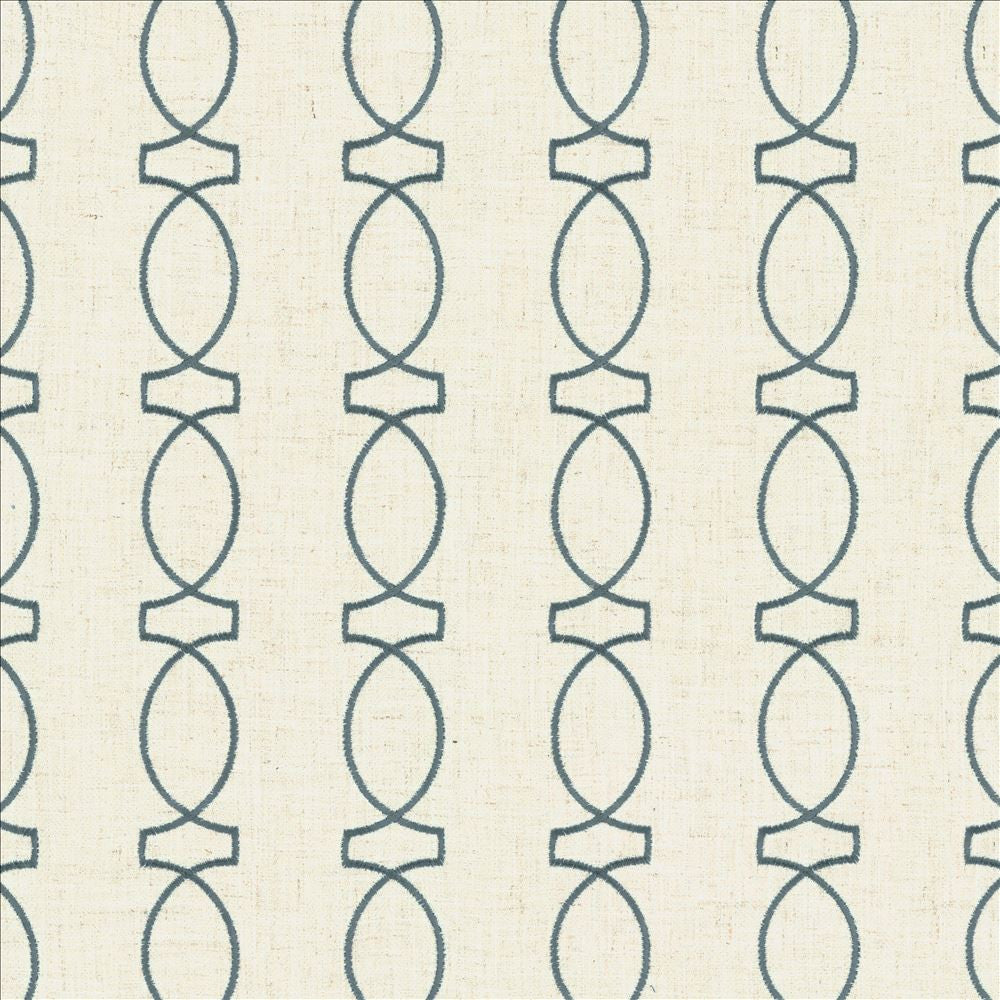 In Order Lake by Kasmir Designer Fabric 5143 85% Polyester
11% Rayon
4% Linen
 CHINA </p><p>Repeat: Horizontal: 3 4/8 inches and Vertical: 4 inches 53 - Swanky Fabrics -