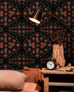 Mind the Gap Wallpaper Mind The Gap   HINDU BLOOM Anthracite   (WP20407)