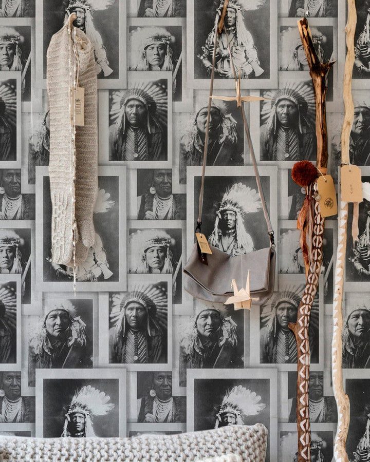 Indian Chiefs Premium Wallpaper by Mind the Gap Designer Wallpaper WALLPAPER DESIGNER COLLECTION Non-woven Made in Europe Paste the wall 3 rolls x 20.5 x 3.25 yards - Swanky Fabrics -