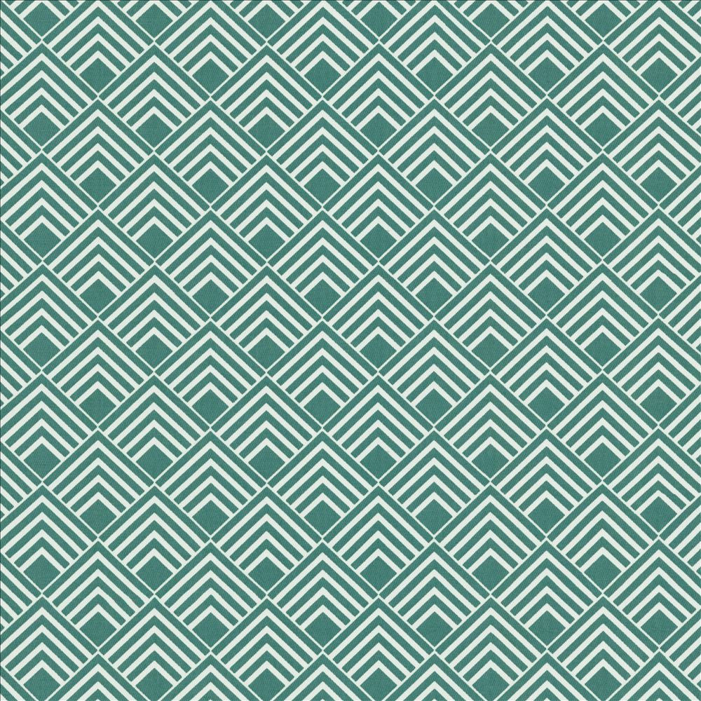 Indicate Turquoise by Kasmir Designer Fabric See sample 100% Cotton
 TURKEY 10,000 Martindale Cycles </p><p>Repeat: Horizontal: 2 5/8 inches and Vertical: 2 5/8 inches 63 - Swanky Fabrics -