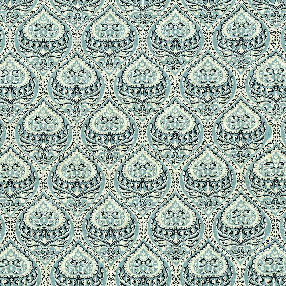 Interlude Damask Fresh Air by Kasmir Designer Fabric 5107 80% Polyester 20% Linen CHINA 35,000 Wyzenbeek Double Rubs Horizontal: 8 inches and Vertical: 11 4/8 inches 53 - Swanky Fabrics -