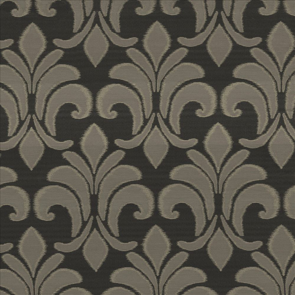 Jackpot Ebony by Kasmir Designer Fabric 5118 100% Polyester
 USA 15,000 Wyzenbeek Double Rubs </p><p>Repeat: Horizontal: 14 inches and Vertical: 22 4/8 inches 53 - Swanky Fabrics -