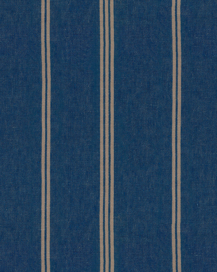KATALIN STRIPE Seaport Blue Wallpaper (WP30070) by Mind The Gap | WP30070 | SUNDANCE VILLA | 1 roll x 52x1000 cm / 20.5x393.7 in | 0.52m / 20.5in | 10m / 393.7in | 5.20sqm / 55.9sq ft | 52cm / 20.5in | Taupe, Indigo | Non-woven Satin | Paste the wall | 1-roll in a box | Fabric Carolina | https://www.fabriccarolina.com/