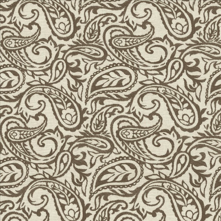 Kahala Paisley Earth  by Kasmir Designer Fabric 1450 52% Linen
48% Cotton
 INDIA Not Tested Horizontal: 17 inches and Vertical: 14 7/8 inches 51  - Swanky Fabrics -