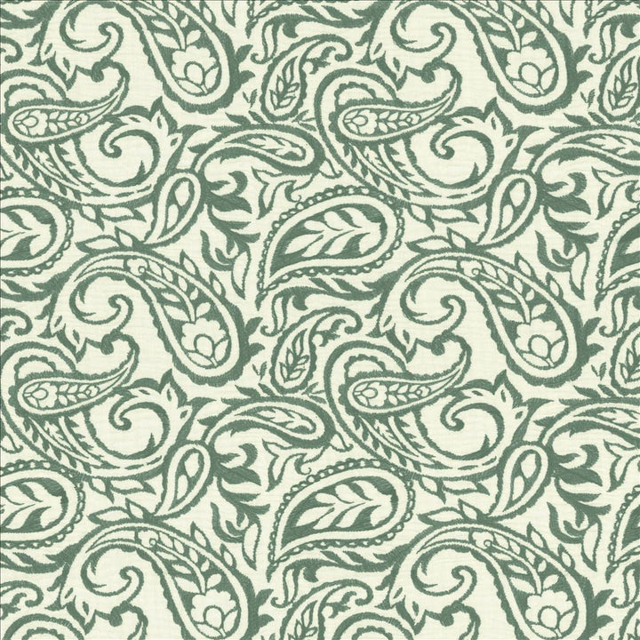 Kahala Paisley Marine by Kasmir Designer Fabric 1450 52% Linen 48% Cotton INDIA Not Tested Horizontal: 17 inches and Vertical: 14 7/8 inches 54 - Swanky Fabrics -