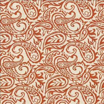 Kahala Paisley Paprika by Kasmir Designer Fabric 1450 52% Linen 48% Cotton INDIA Not Tested H: 17 inches, V: 14 7/8 inches 54 - Swanky Fabrics - Kasmir
