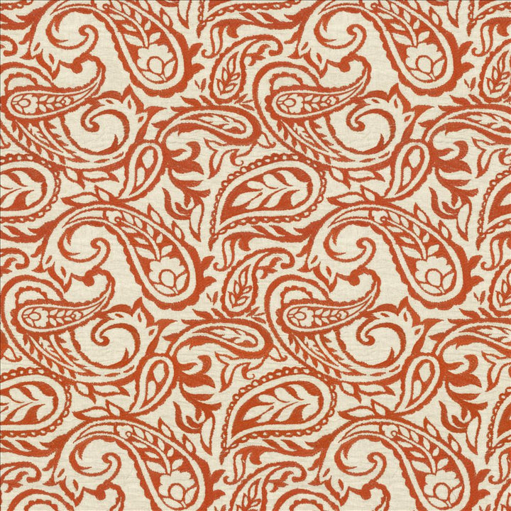 Kahala Paisley Paprika by Kasmir Designer Fabric 1450 52% Linen
48% Cotton
 INDIA </p><p>Repeat: Horizontal: 17 inches and Vertical: 14 7/8 inches 51 - Swanky Fabrics -