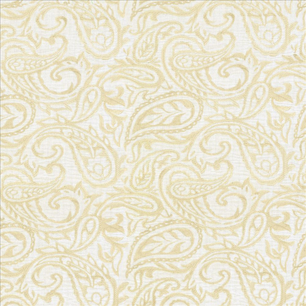 Kahala Paisley Pearl by Kasmir Designer Fabric 1450 52% Linen 48% Cotton INDIA Not Tested Horizontal: 17 inches and Vertical: 14 7/8 inches 54 - Swanky Fabrics -