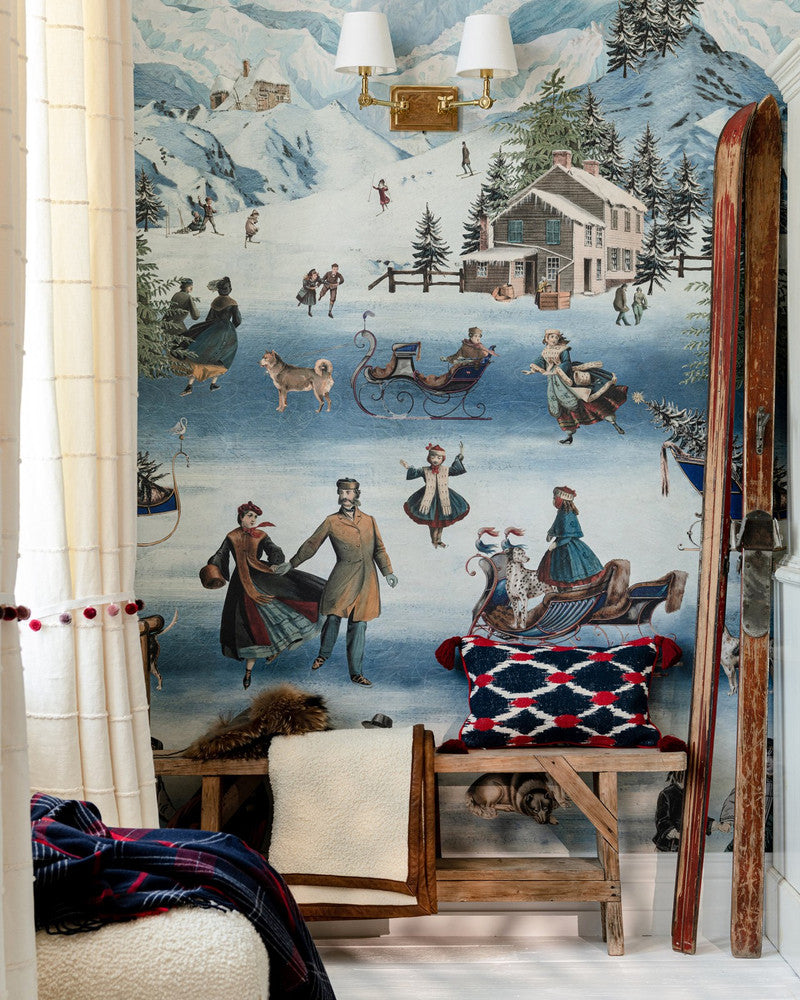 Kaprun Wallpaper by Mind the Gap Designer Wallpaper TYROL APRES-SKI HOME COLLECTION Textured Matte Made in Europe Paste the wall 3 rolls x 20.5 x 3.25 yards - Swanky Fabrics -