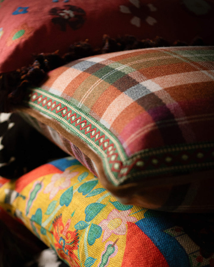 Kerschdorf Plaid Carrot cushion pillow by Mind the Gap (LC40282), view 5