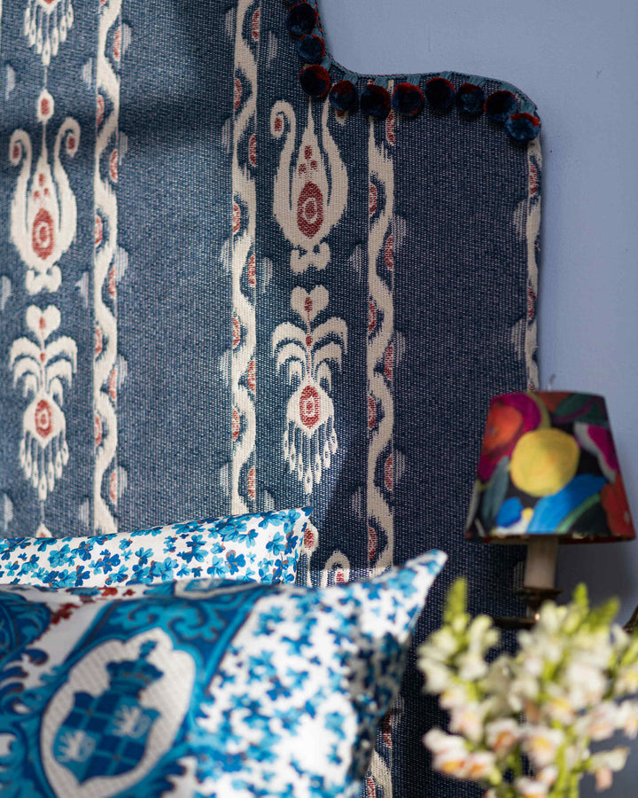 KIRALY Indigo Woven Fabric (FB00190) by Mind The Gap | FB00190 | TRANSYLVANIAN RHAPSODY | Blue, White, Red | Meter | 130(±5%)x100 | (W)33.5 x (L)46.5cm / (W)13.1 x (L)18.3 in | Tumble Wash | 40% Wool, Other Fibers, 20% Cotton | Fabric Carolina | https://www.fabriccarolina.com/