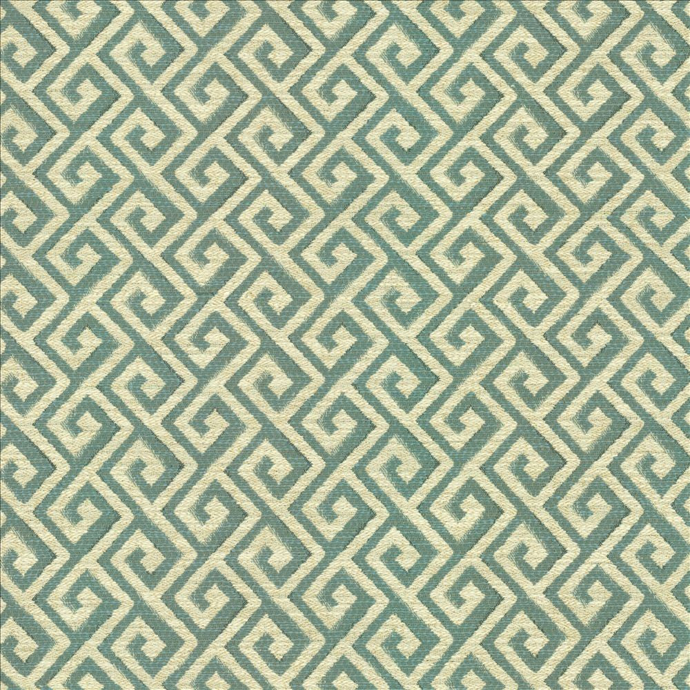Laconia Aqua by Kasmir Designer Fabric 1455 100% Polyester
 CHINA 21,000 Wyzenbeek Double Rubs </p><p>Repeat: Horizontal: 3 inches and Vertical: 2 inches 54 - Swanky Fabrics -
