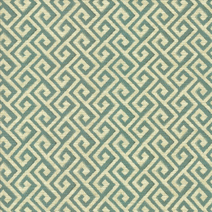 Laconia Aqua by Kasmir Designer Fabric 1455 100% Polyester
 CHINA 21,000 Wyzenbeek Double Rubs </p><p>Repeat: Horizontal: 3 inches and Vertical: 2 inches 54 - Swanky Fabrics -