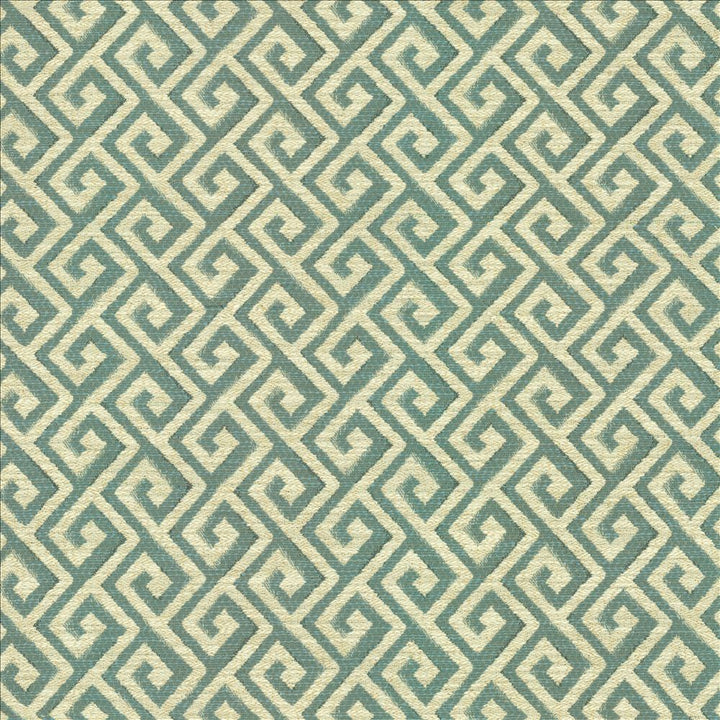 Laconia Aqua by Kasmir Designer Fabric 1455 100% Polyester
 CHINA </p><p>Repeat: Horizontal: 3 inches and Vertical: 2 inches 54 - Swanky Fabrics -