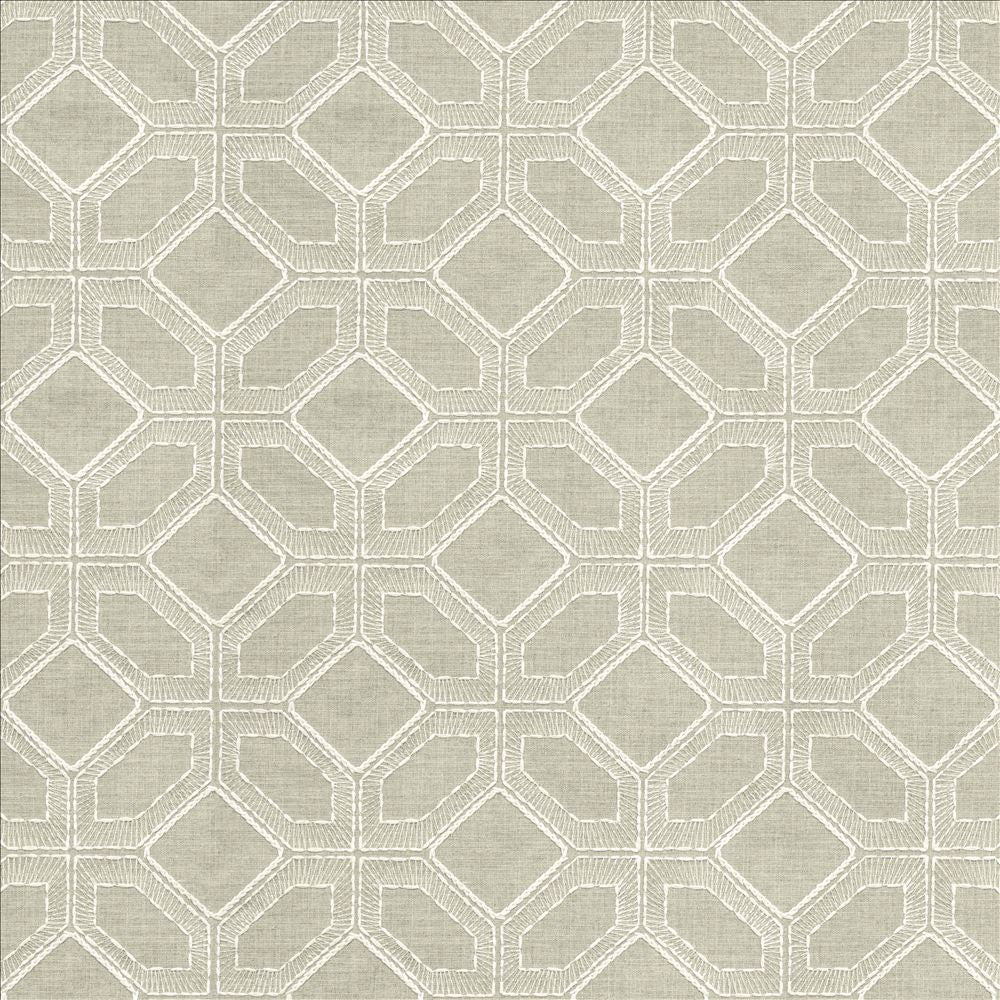 Latticework Stone  by Kasmir Designer Fabric 1450 47% Cotton
39% Polyester
14% Rayon
 INDIA 15,000 Wyzenbeek Double Rubs Horizontal: 6 4/8 inches and Vertical: 6 inches 56  - Swanky Fabrics -