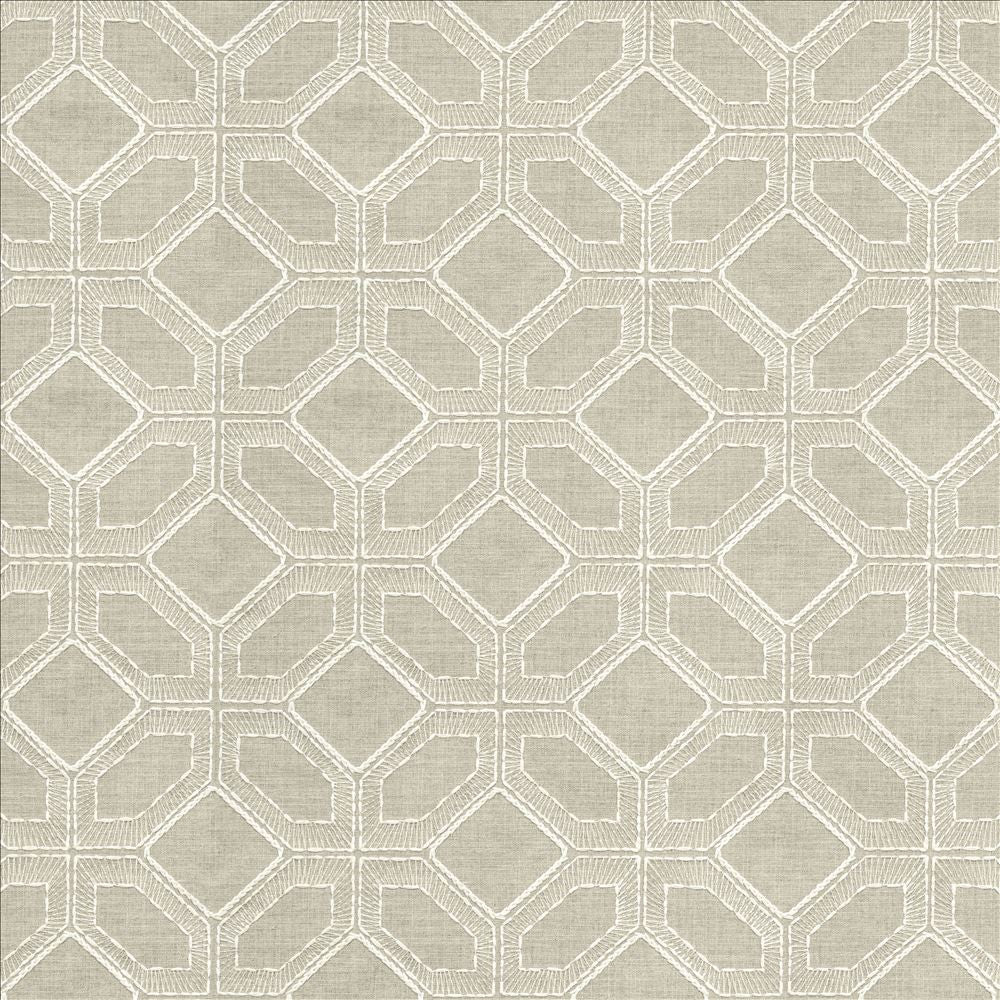 Latticework Stone by Kasmir Designer Fabric 1450 47% Cotton
39% Polyester
14% Rayon
 INDIA </p><p>Repeat: Horizontal: 6 4/8 inches and Vertical: 6 inches 56 - Swanky Fabrics -