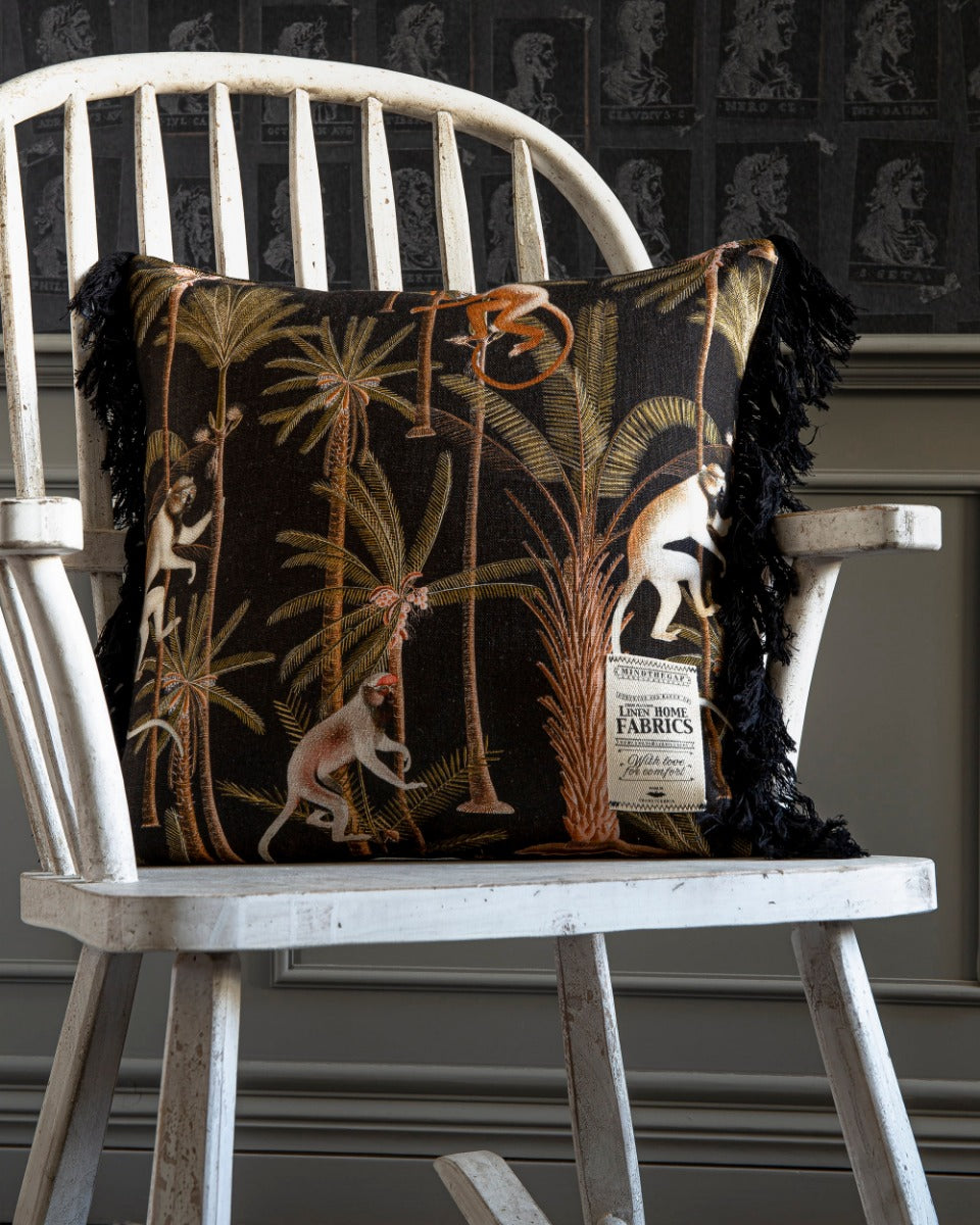 Barbados Anthracite linen pillow by Mind the Gap (LC40006), view 4