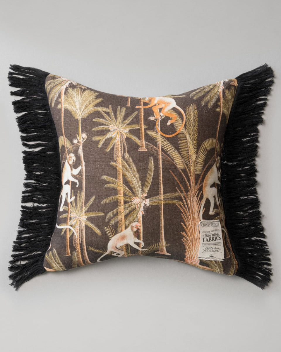 Barbados Anthracite linen pillow by Mind the Gap (LC40006), front