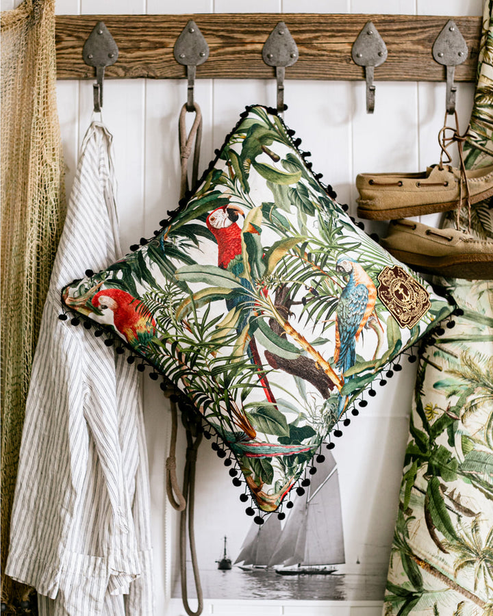 Parrots Of Brasil linen pillow by Mind the Gap (LC40017), view 5