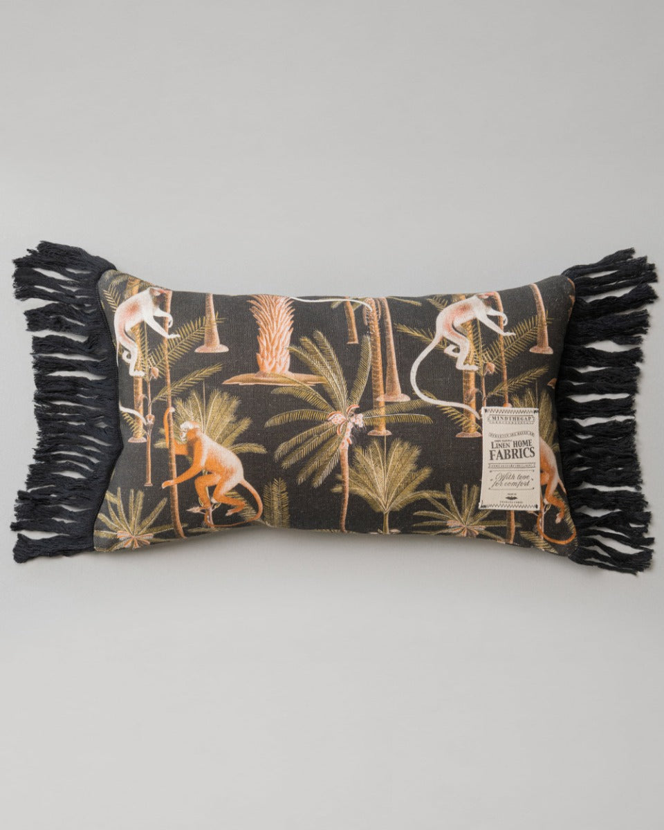 Barbados Anthracite linen pillow by Mind the Gap (LC40024), front