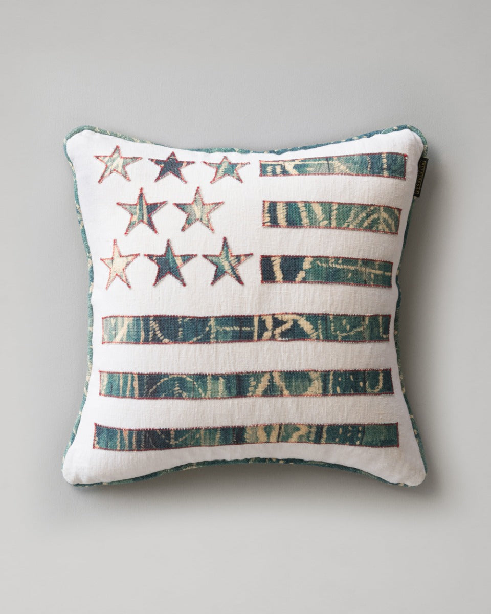 Stars And Stripes linen pillow by Mind the Gap (LC40030), front
