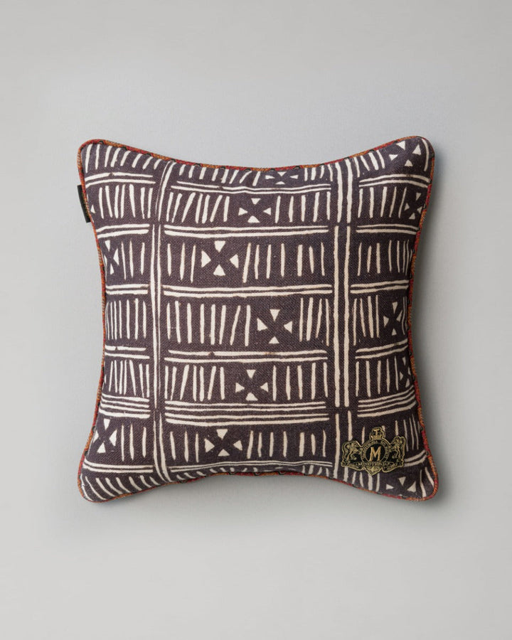 Bogolanfini linen pillow by Mind the Gap (LC40038), front
