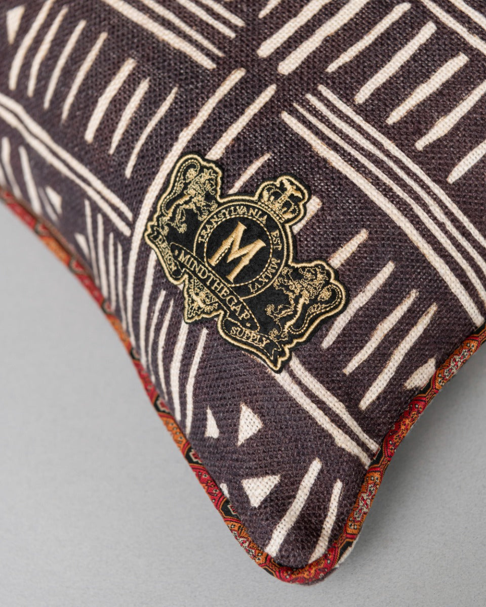 Bogolanfini linen pillow by Mind the Gap (LC40038), view 2