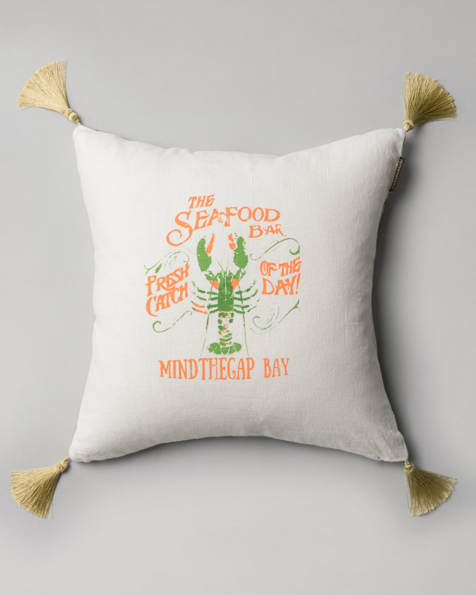 Seafood Bar pillow by Mind the Gap (LC40063), front