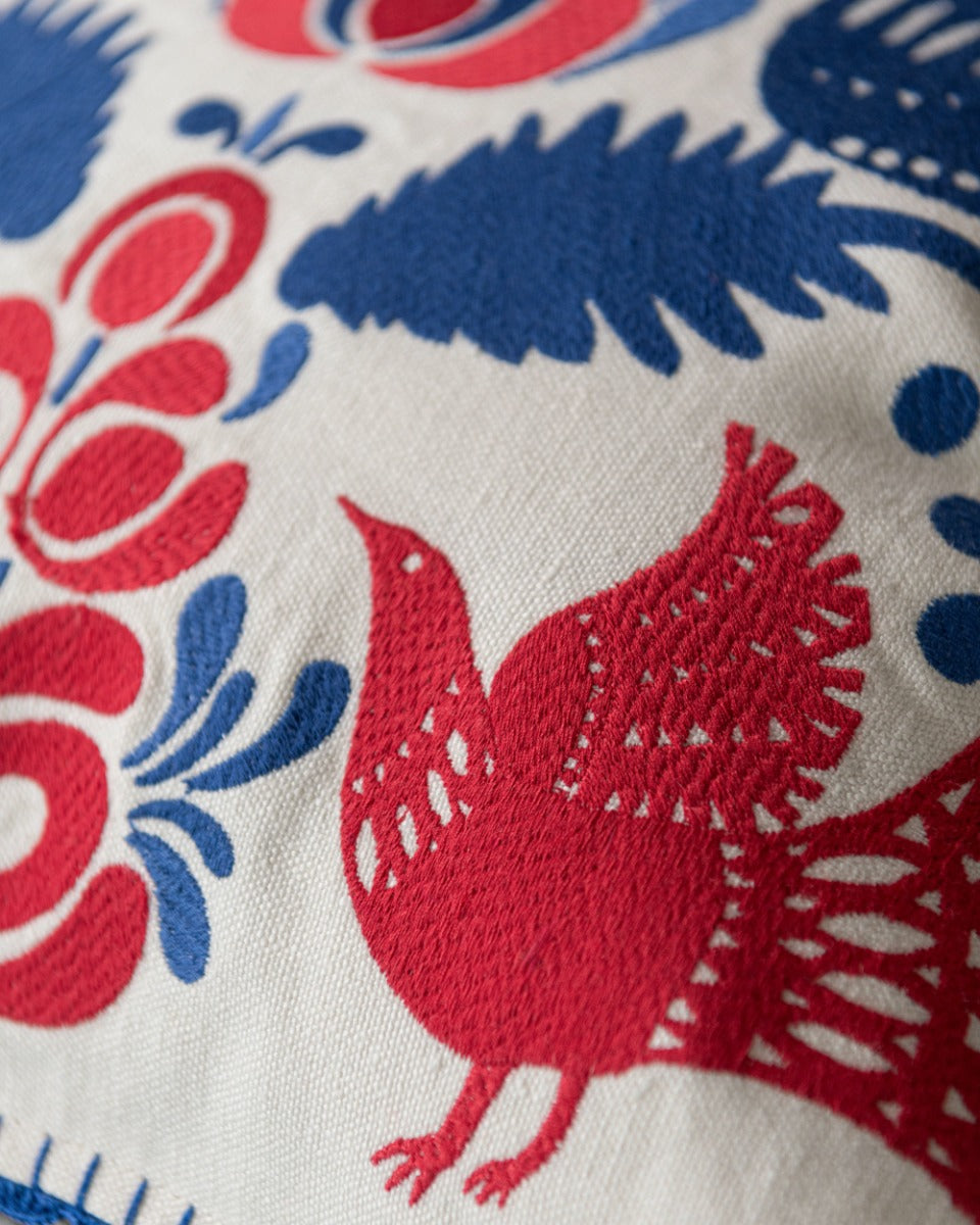 Folk Embroidery linen embroidered pillow by Mind the Gap (LC40080), view 6