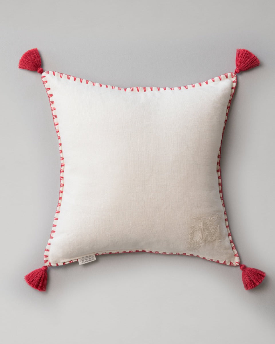 Roots of Transylvania linen embroidered pillow by Mind the Gap (LC40082), back
