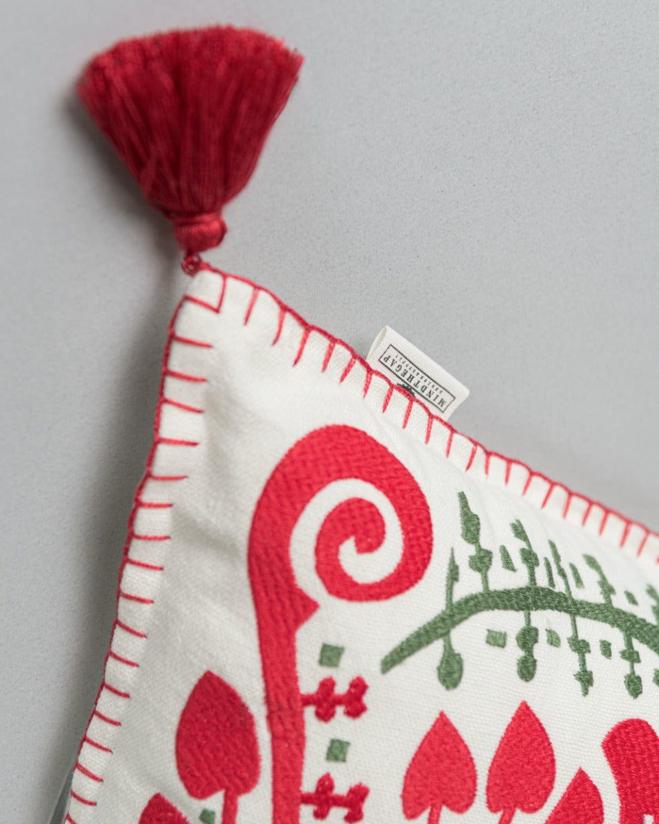 Transylvanian Suzani linen embroidered pillow by Mind the Gap (LC40083), view 2