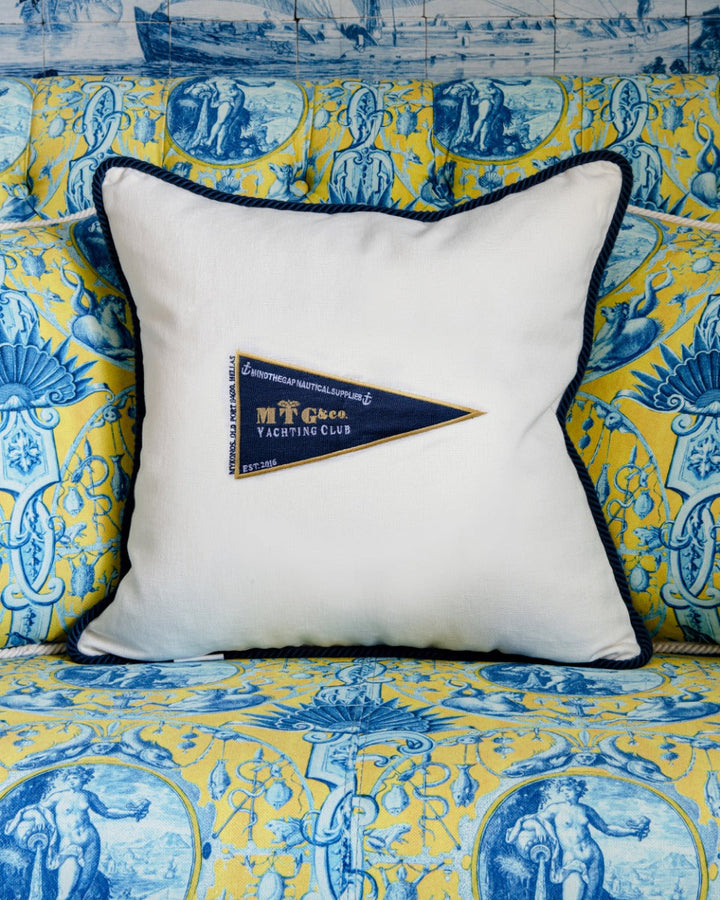MTG Yachting Club linen embroidered pillow by Mind the Gap (LC40107), view 5