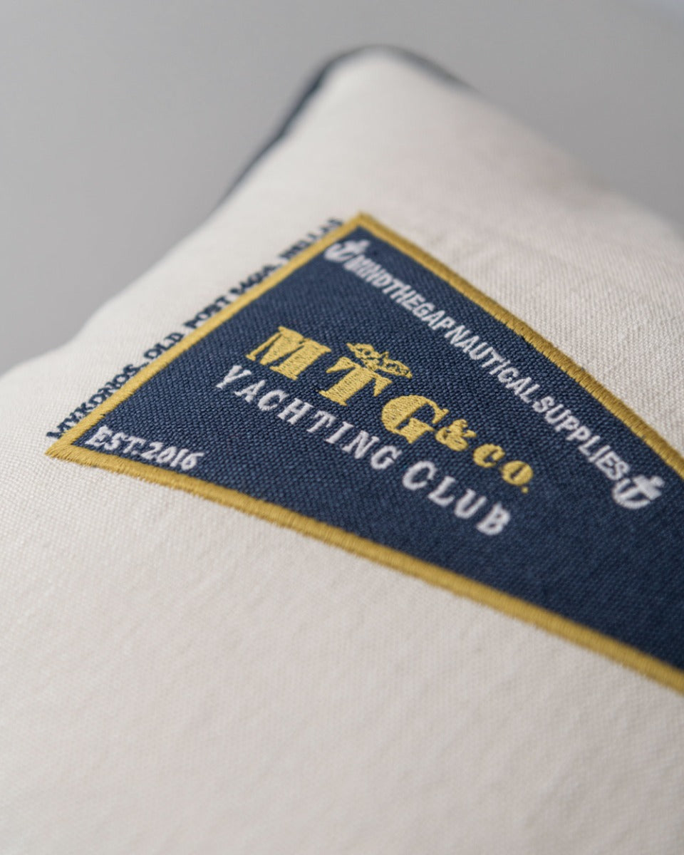 MTG Yachting Club linen embroidered pillow by Mind the Gap (LC40107), view 3