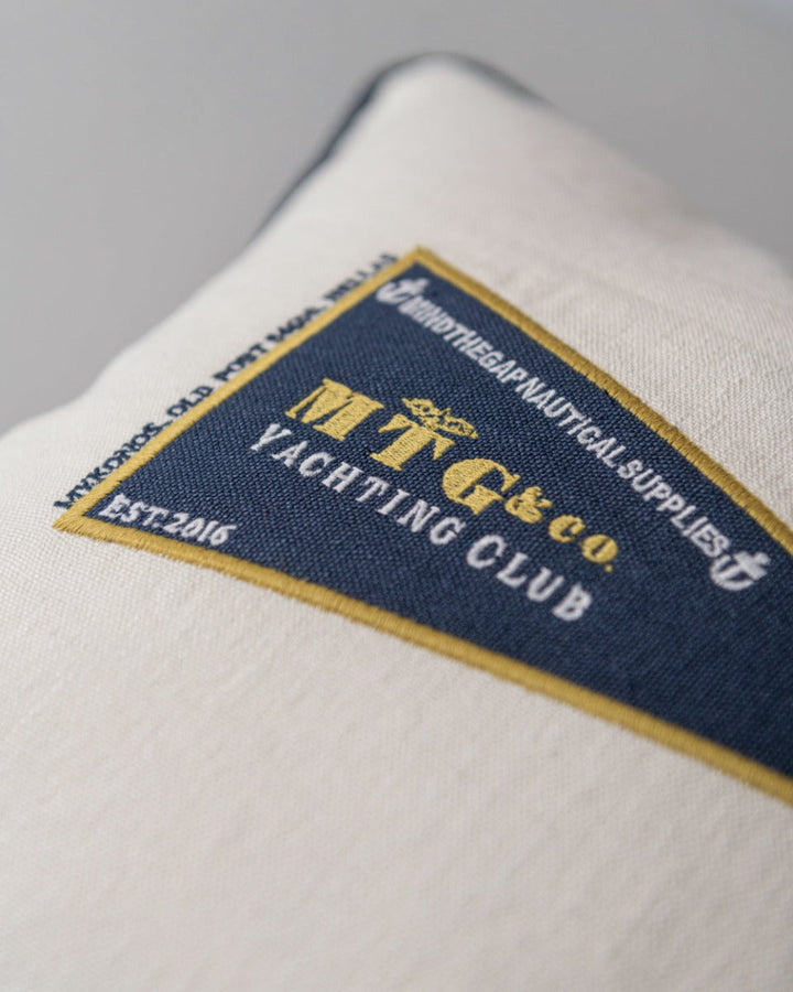 MTG Yachting Club linen embroidered pillow by Mind the Gap (LC40107), view 3