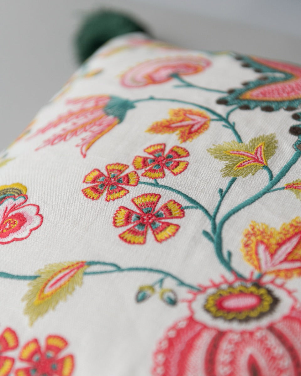 Midsummer Floral embroidered pillow by Mind the Gap (LC40134), view 2