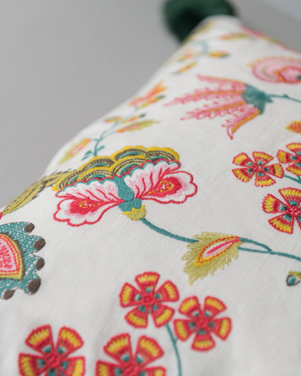Midsummer Floral embroidered pillow by Mind the Gap (LC40134), view 3