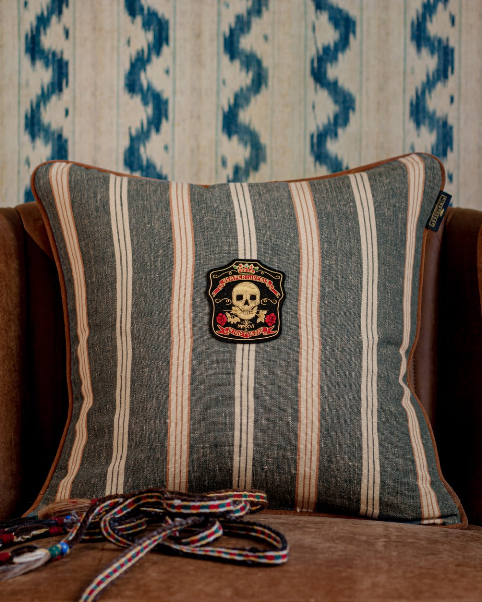 Oregon Stripes Denim washed pillow by Mind the Gap (LC40156), view 5