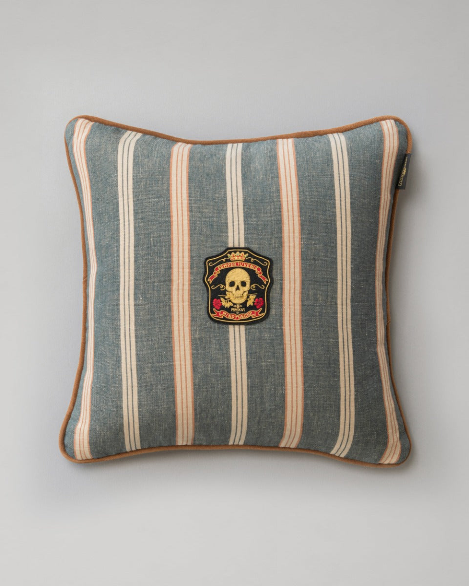Oregon Stripes Denim washed pillow by Mind the Gap (LC40156), front