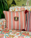 Mind the Gap Pillow OREGON STRIPES Orange Washed Cushion (LC40158)