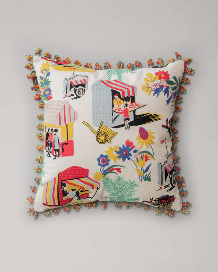 Carretto Del Cibo embroidered pillow by Mind the Gap (LC40257), front